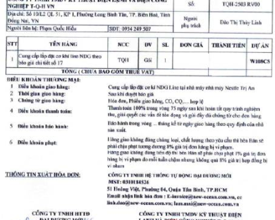 Dự án NOC_ Nestle Trị An, KCN Amata - HẠNG MỤC LẮP ĐẶT CƠ KHÍ LINE NDG