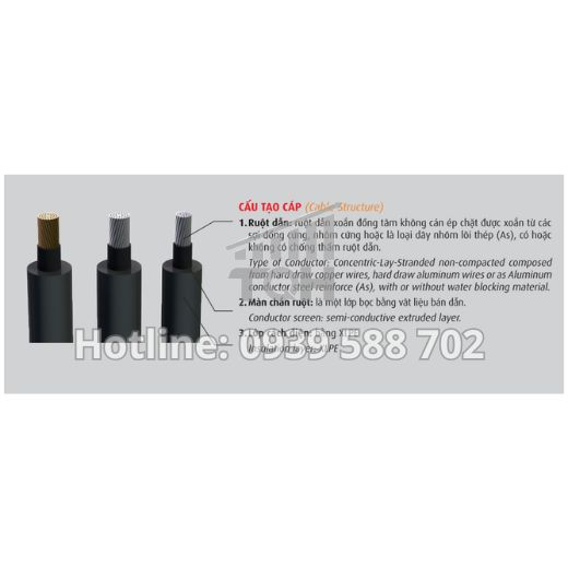 Cáp Trung Thế Treo Có Màn Chắn Ruột Dẫn, Có Vỏ